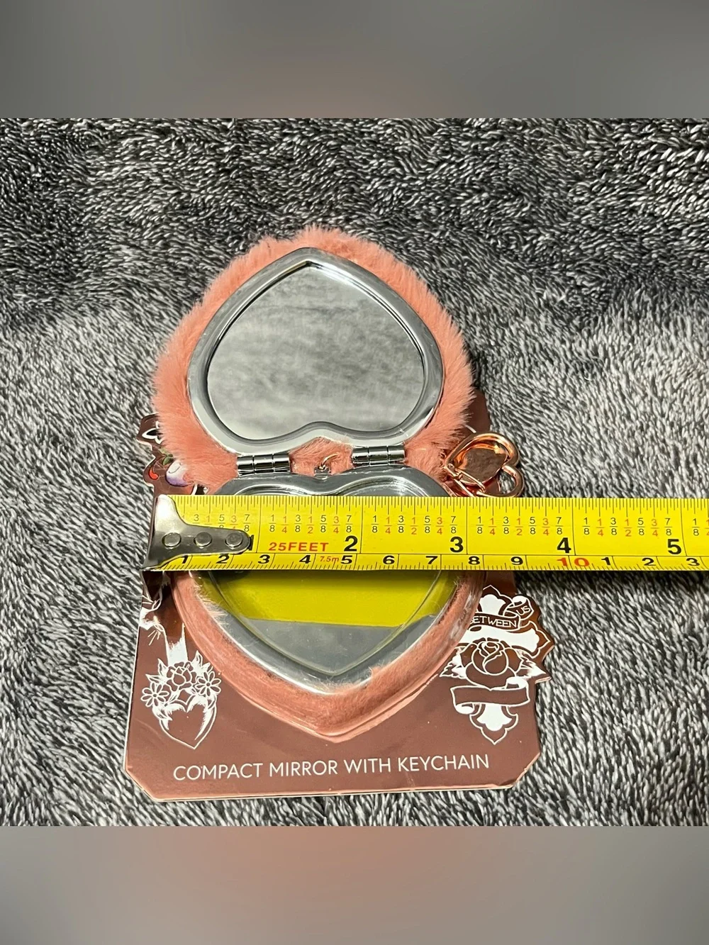 Ed Hardy compact mirror with keychain
